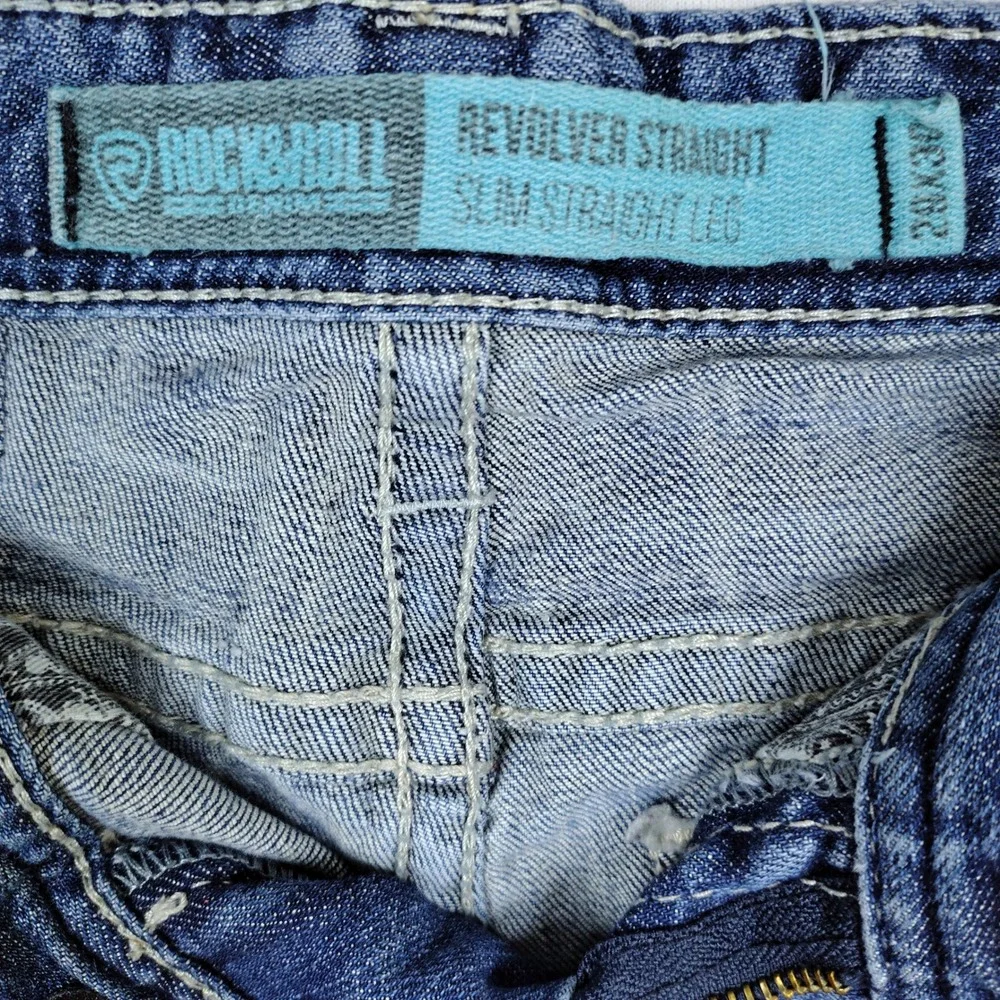 Rock and Roll Denim Revolver Straight Slim Leg Blue Jeans 29x30 Mens